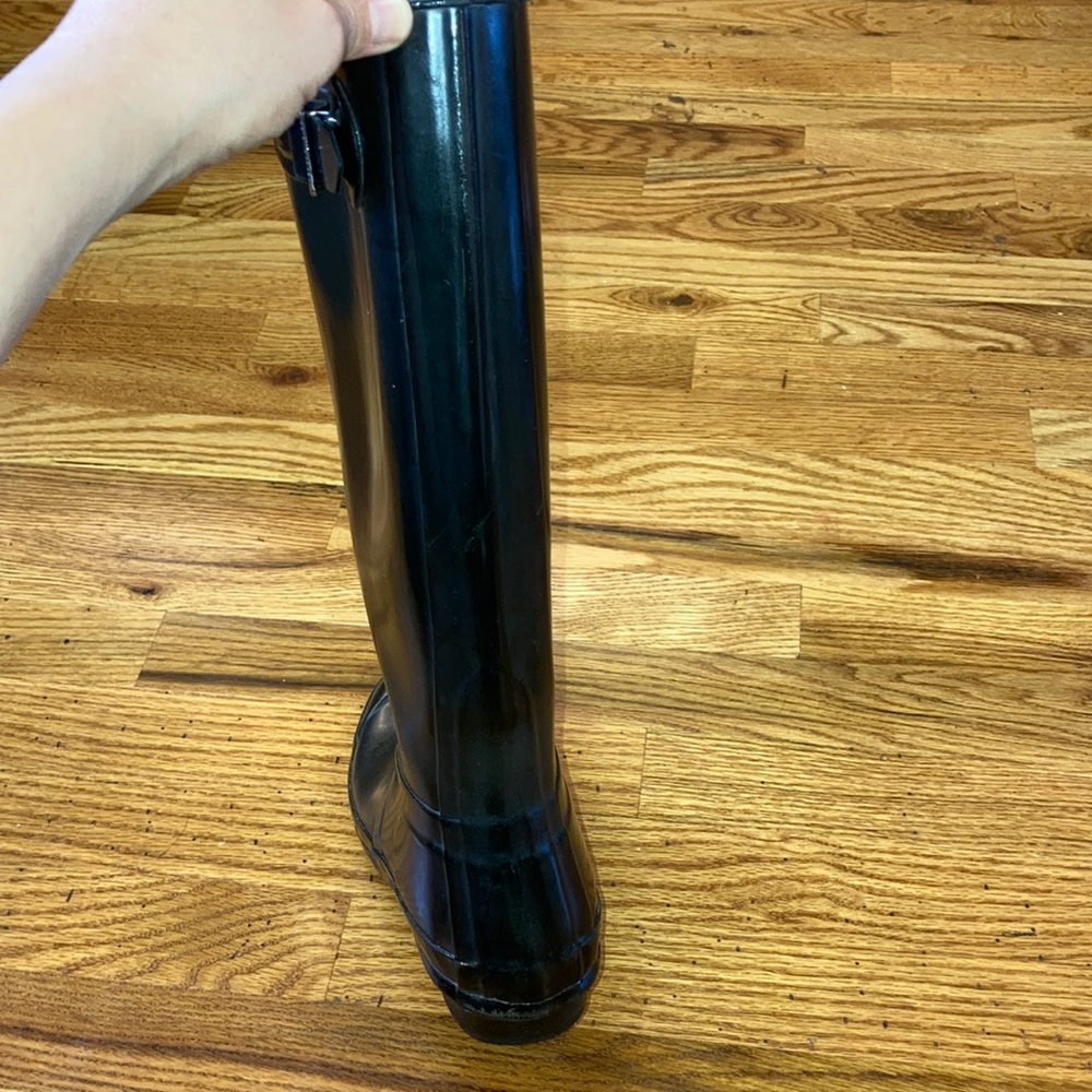 Hunter Original Black Adjustable Gloss Rain Boots - Picture 8 of 15